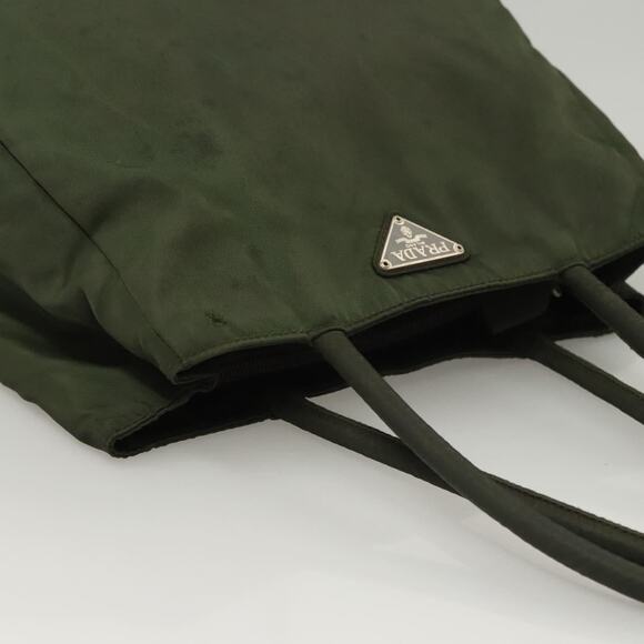 PRADA Hand Bag Nylon Khaki Silver - Picture 6 of 13